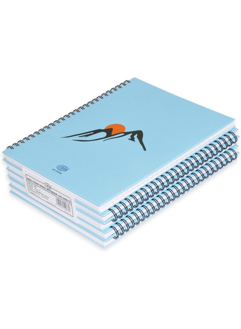 FIS Spiral Hard Cover Notebook, Size 9"x7" Inches, Single Line Ruling, 100 Sheets, Pack of 5 Pieces - FSNBS971902 - Image 1